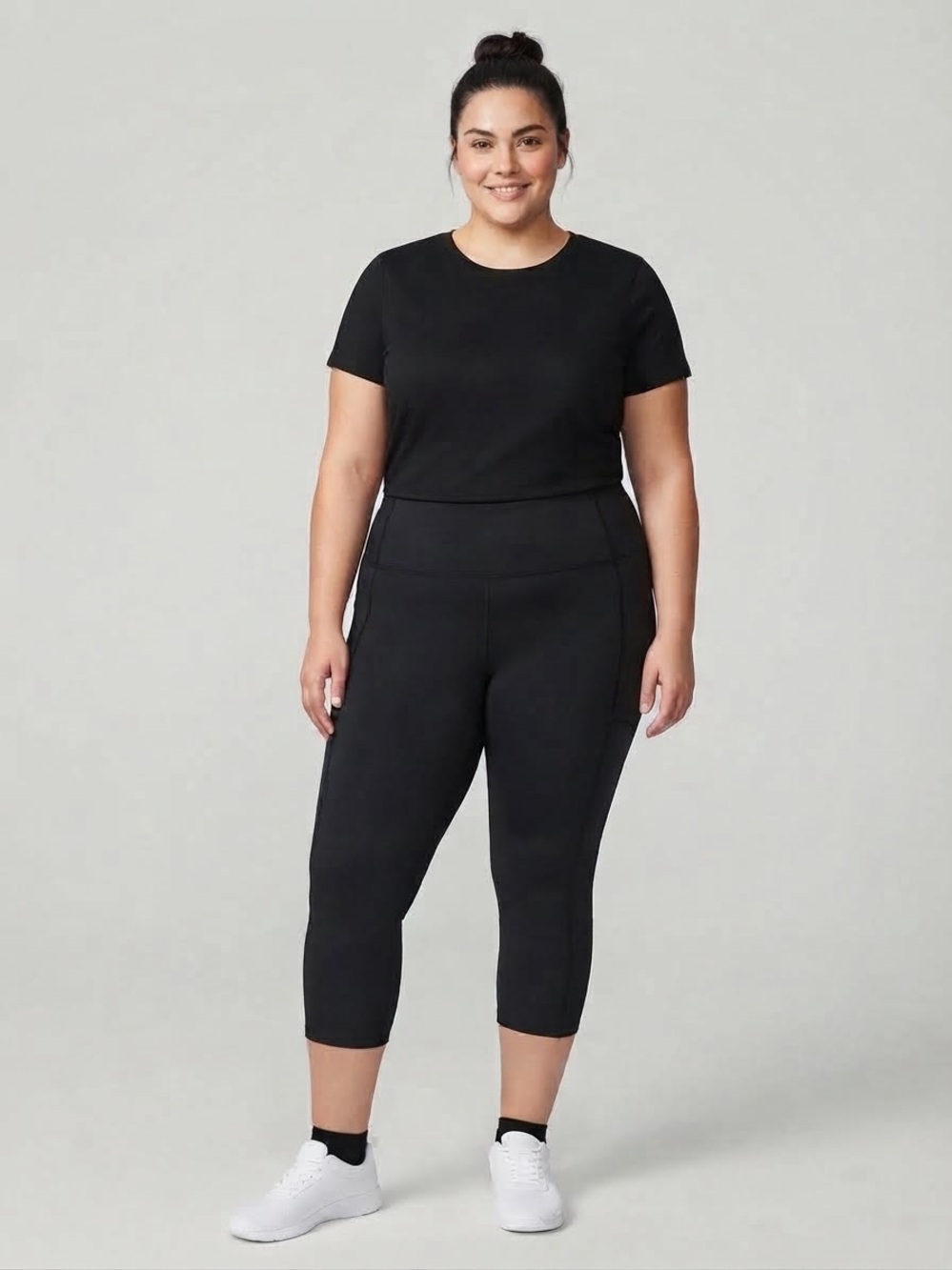 AVIA High Waist Capri Leggings XL Black NWT